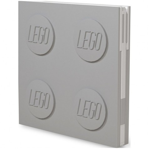 LEGO Zápisník s gelovým perom ako klipom - sivý