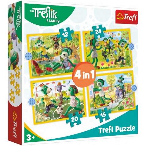 Puzzle 4v1 Rodina Treflíkov