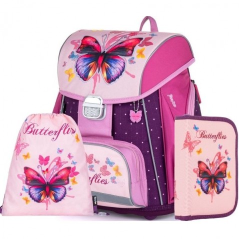 Školská taška Oxybag PREMIUM Motýľ 21 3dielny set