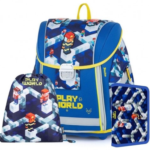 Školská taška Oxybag PREMIUM Light Playworld 21 3dielny set