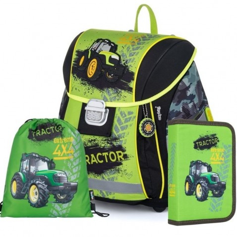 Školská taška Oxybag PREMIUM Light traktor 3dielny set