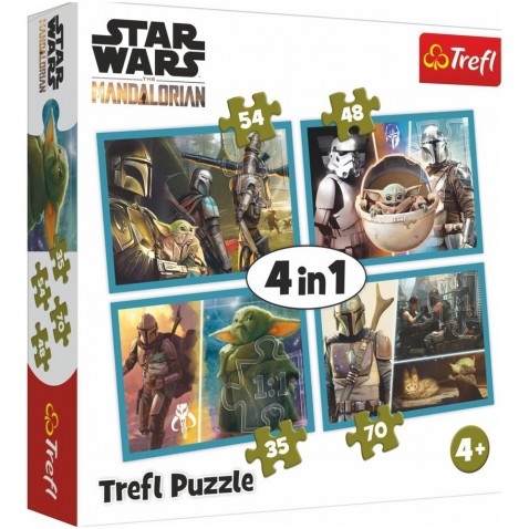 Puzzle 4v1 Mandalorian a jeho svet Star Wars