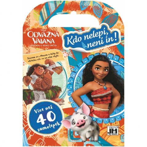 Samolepková knižka a omaľovánky Odvážna Vaiana - Kto nelepí, nie je in!