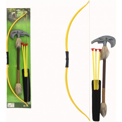 Luk indiánsky 70cm + 3 šípy s prísavkami + tomahawk