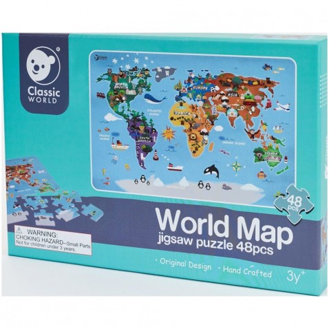 Puzzle Mapa Sveta 48 dielikov