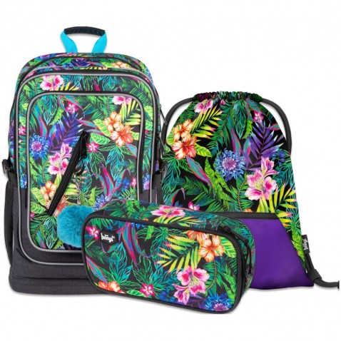 Školský set BAAGL Cubic Tropical batoh + peračník + vrecko
