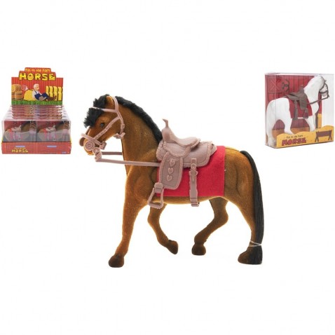Kôň so sedlom 18cm 3 farby