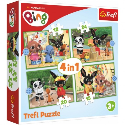 Trefl puzzle 4v1 Bingův šťastný deň