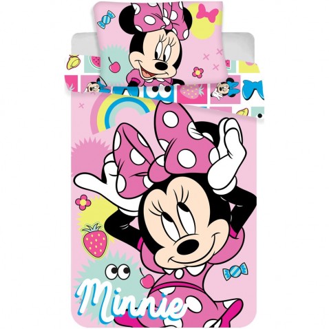 Obliečky do postieľky Minnie Pink square baby