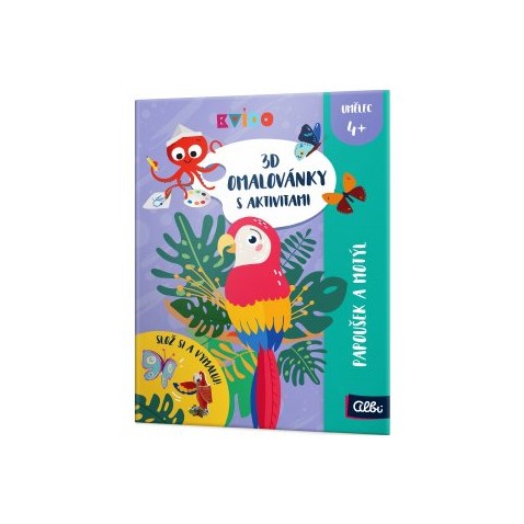 ALBI Kvído 3D omaľovánky - Papagáj a motýľ