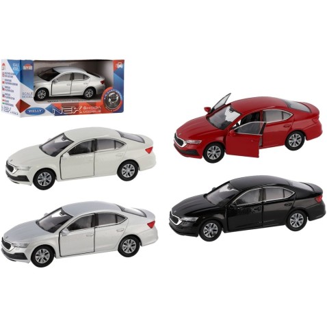 Auto Welly Škoda Octavia kov/plast 11cm 1:34 na voľný chod 4 farby