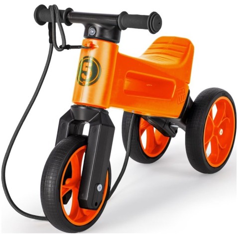 OREZANA-DELKA-NAZVU-Odrážedlo FUNNY WHEELS Rider SuperSport oranž. 2v1+popruh, výš. sedla