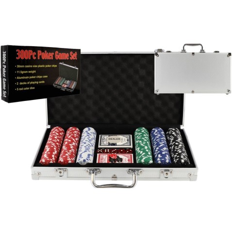 Poker sada 300ks, karty a kocky v hliníkovom kufríku
