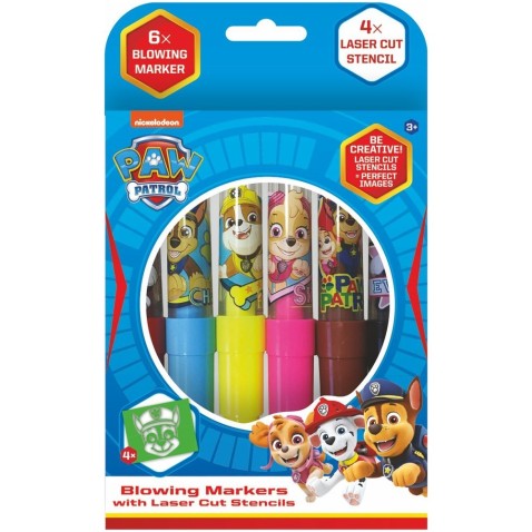 Fixy fúkacie 6ks so šablónami Paw Patrol