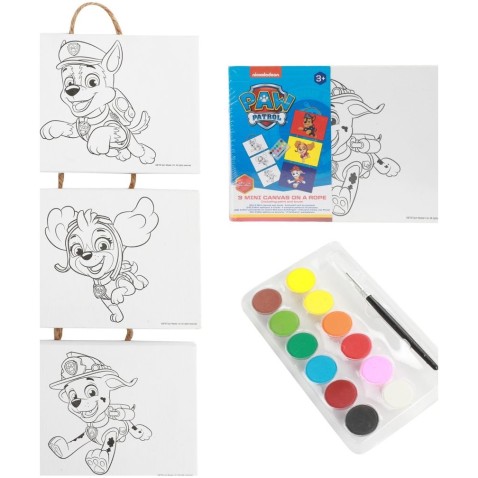 Mini plátno na povrázku Paw Patrol so štetcom a farbami