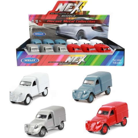 Auto Welly Citroën 2CV kov/plast 12cm na spätné natiahnutie 4 farby