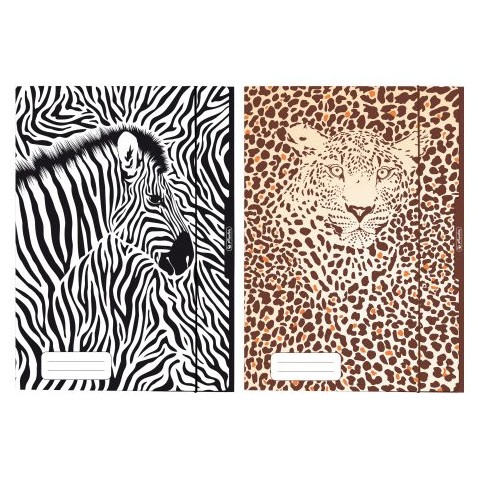 Dosky Herlitz s gumou A4 Animal Print 3 klopy