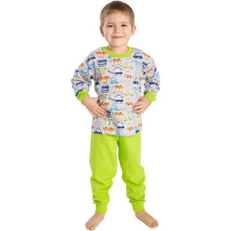 Detské pyžamo Bettymode AUTÍČKA FAREBNÉ dlhý rukáv
