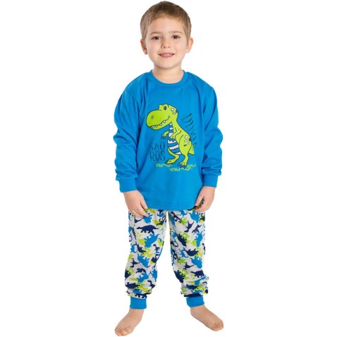 Detské pyžamo Bettymode ZELENÝ DINOSAURUS dlhý rukáv