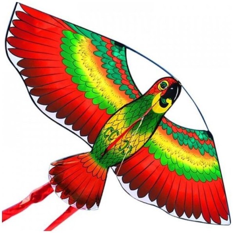 Drak lietajúci textilný Papagáj mix farieb