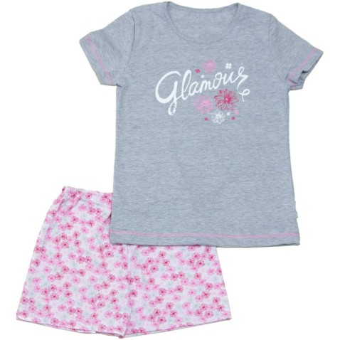 Dievčenské pyžamo Bettymode GLAMOUR krátky rukáv