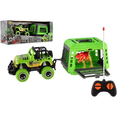 Auto RC s vlekom s dinosaurom