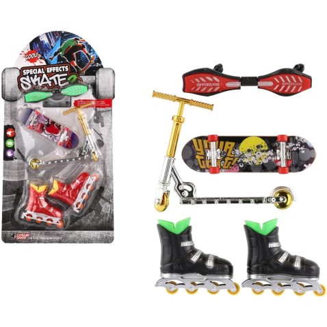 Sada skateboard, waveboard, korčule, kolobežka prstová