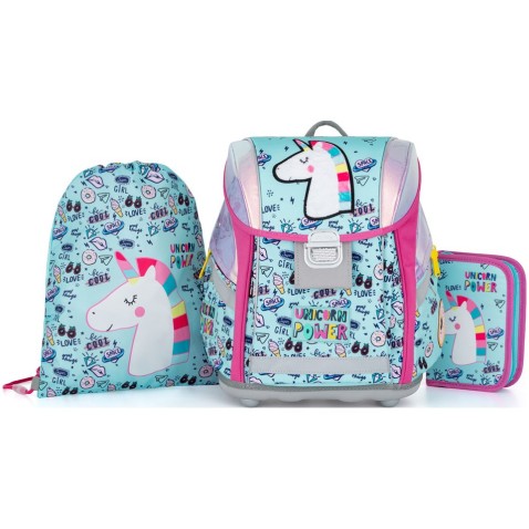 Školská taška Oxybag PREMIUM Light  Unicorn iconic 23 3dielny set