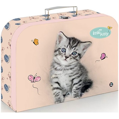 Detský kartonový kufrík 34 cm Mačka
