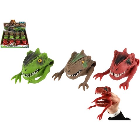 Maňuška dinosaurus silikón 3 farby