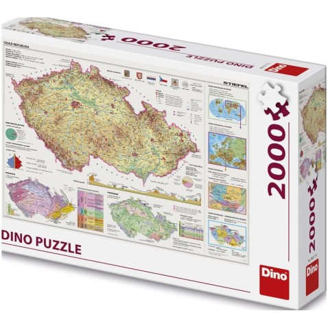 Dino puzzle Mapa Českej Republiky 2000 dielikov