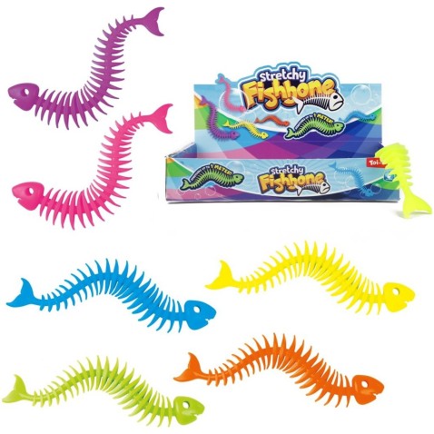 Rybia kostra 23cm sliz naťahovacia antistresová elastická mix farieb