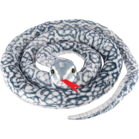 Had plyšový 200cm bielo-sivý
