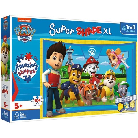 Puzzle 104 XL Super Shape Priatelia šteniat Tlapková patrola/Paw patrol