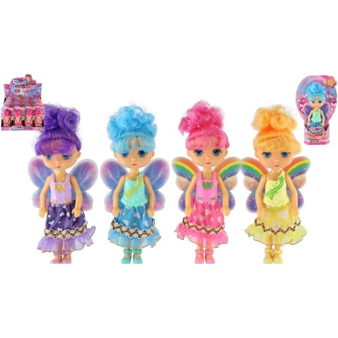 Bábika víla s krídlami a farebnými vlasmi