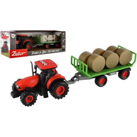 Traktor Zetor s vlekom a balíkmi 36cm