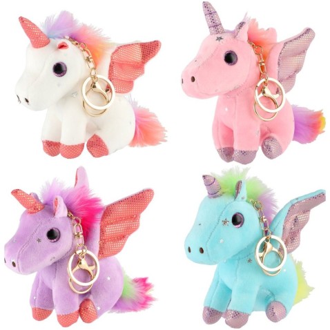 Prívesok jednorožec s krídlami plyš 4 farby