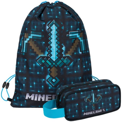 Minecraft Blue Axe and Sword 2dielny školský set