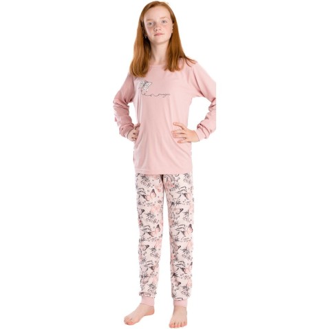 Dievčenské pyžamo Bettymode MOTÝL dlhý rukáv