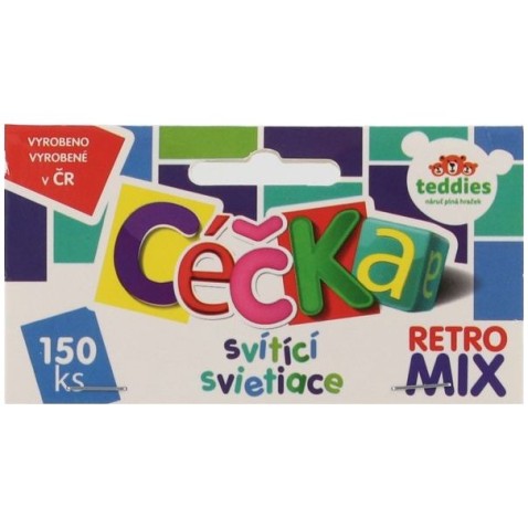 Céčka svietiace 150 ks retro mix