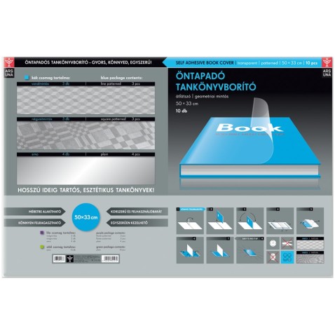 Obal na zošit univerzálny A4 50x33 cm 10ks geometrické vzory, samolepiaci