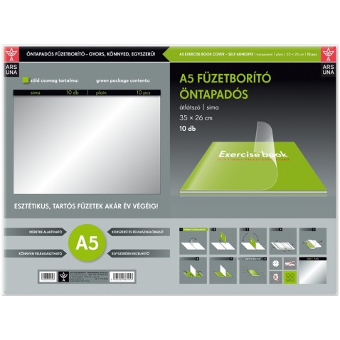 Obal na zošit univerzálny A5 35x26cm 10ks, samolepiaci