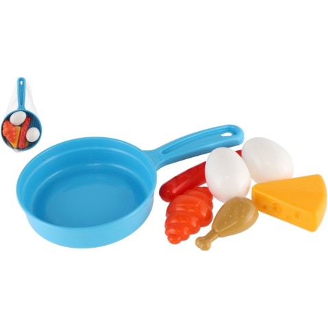 Sada detských plastových potravín s panvičkou