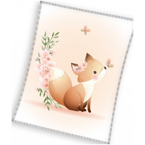 Detská fleecová deka Líška Ryška a Motýlik