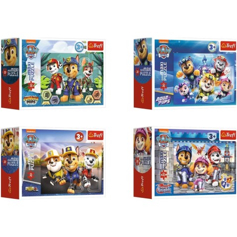 Minipuzzle miniMAXI 20 dielikov Tlapková patrola/Paw Patrol 4 druhy