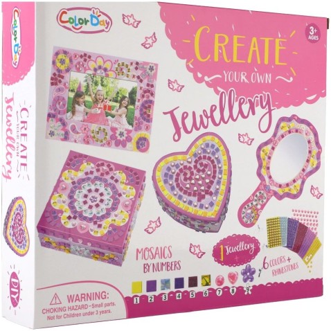 Kreatívna sada šperkovnice s mozaikou s doplnkami