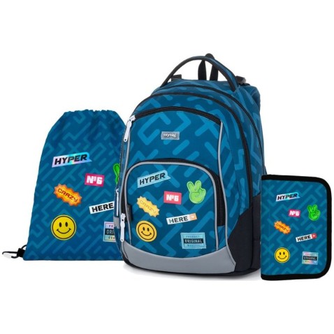 Školská taška OXY GO Stickers 3dielny set