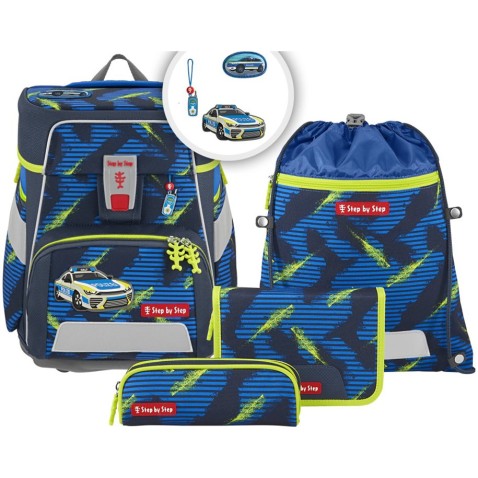 Školská taška pre prváka Step by Step SPACE 5-dielny set Police Car Cody
