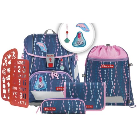 Aktovka pre prváka Step by Step 2IN1 PLUS – 6dielny set Mermaid Bella