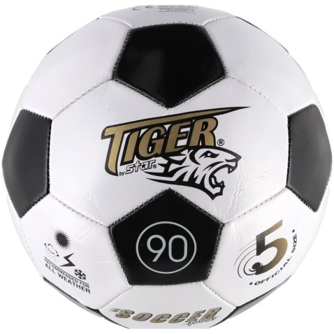Lopta futbalová šitá koža 23cm veľ. 5 čierno-biely